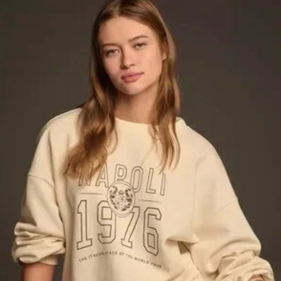 Anthropologie Sweatshirt Twofer Mini Dress featuring a Napoli 1976 graphic 2X - Picture 2 of 4